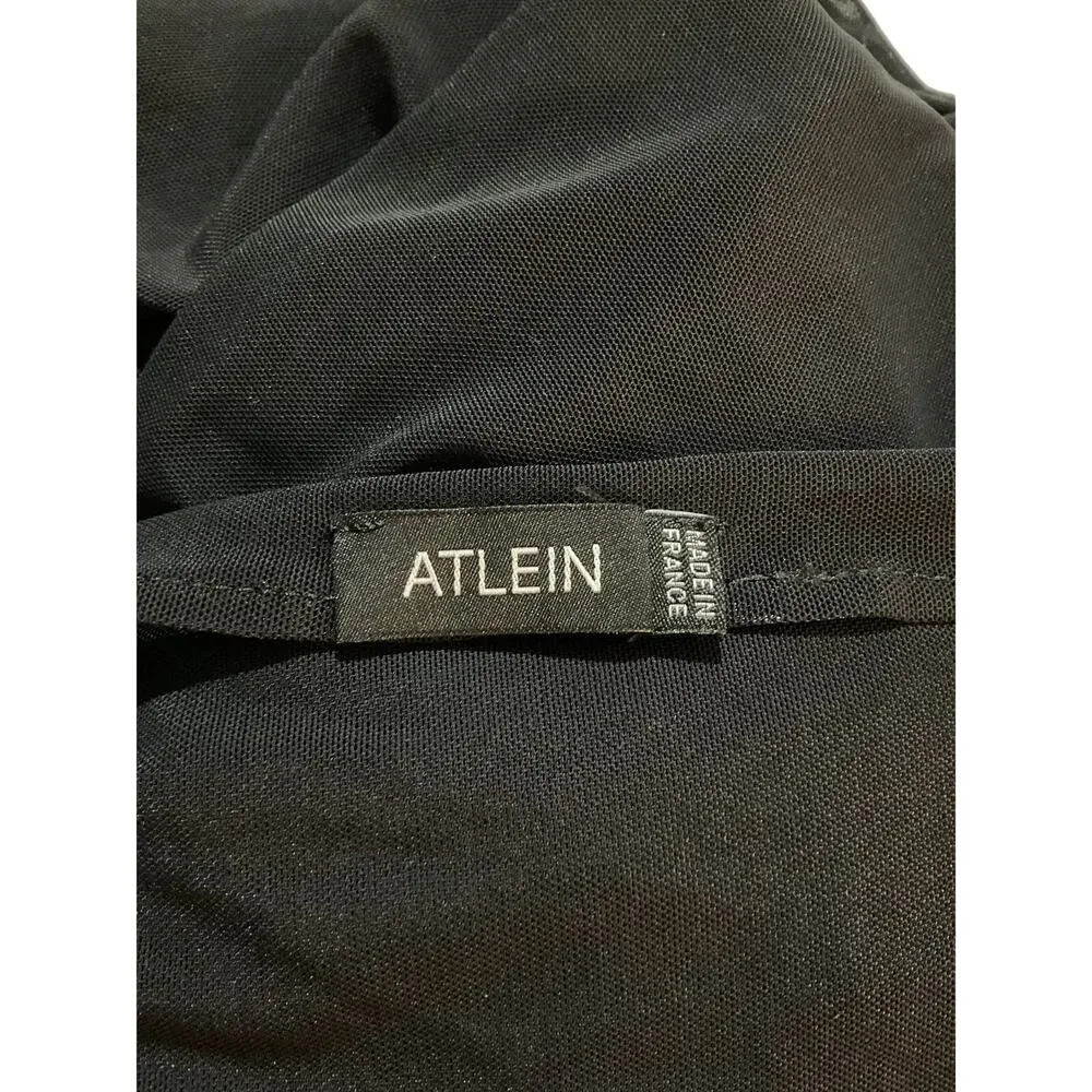 Atlein Asymmetric Black Draped Cutout Dress Size 36 FR / US 4 - Picture 5 of 6